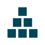 The blue square pyramid represents block diagrams for comparing two similar systems side-by-side.