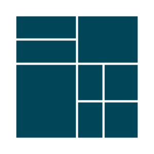 A square logo with a blue background, representing hierarchical data using nested rectangles to show proportional division of values.