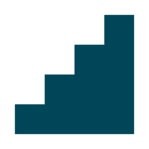 lue staircase with upward arrow, visually representing data hierarchy. Step width indicates category importance, ideal for comparing values effectively.